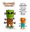 Halloween monsters scary mask trunk freak EPS10 fi