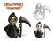 Halloween monsters spooky reaper illustration EPS1