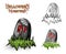 Halloween monsters spooky tombstone illustration EPS10 file
