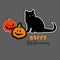 Halloween, moon, illustration, cat, cartoon, feline, cute, pumpkin, background, dark, night, scary