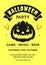 Halloween music night party yellow retro flyer poster design template vector flat illustration