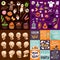 Halloween Night creepy symbols icons vector collection illustration