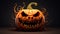 Halloween Night: Frightening Jack-o\\\'-Lantern with Creepy Smile