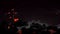 Halloween night sky back silhouette palm tree and evil spirits red tombs with mysterious red eyes