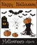 Halloween objects - bat pumpkin spider web house t