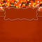 Halloween orange candy corn square border with copy space