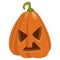 Halloween orange pumpkin icon, spooky holiday face