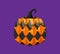 Halloween painted pumpkin with rhombus pattern