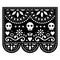 Halloween Papel Picado design with skulls, Mexican paper cut out pattern - Dia de Los Muertos, Day of the Dead celebration