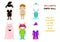 Halloween paper doll cartoon vector