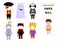 Halloween paper doll cartoon vector