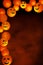 Halloween paper lanterns on a background with copy space