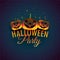 Halloween party background with laughing pumpkins design