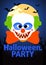 Halloween Party banner with Clown