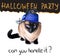 Halloween party banner funny edgy jumpy Siamese Hilarious Cat