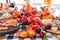 Halloween party buffet with sweet and savory charcuterie boards