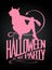 Halloween party, devil girl silhouette