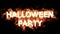 Halloween party fire words horizontal