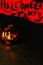 Halloween party invitation concept, pumpkin head bowl lantern on