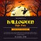 Halloween party invitation poster template scary silhouettes and place for text