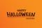 Halloween party invitation with text on orange background. Design greeting card paper art template. Use for flyer, banner, poster