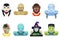 Halloween Party Monster Role Character Bust Icons