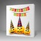 Halloween party paper invitation with pumpkins