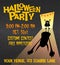 Halloween party poster with little monster