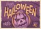 Halloween party retro invitation card design