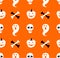 Halloween party seamless pattern. Flat style design vector illustration
