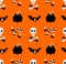 Halloween party seamless pattern. Flat style design vector illustration