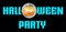 Halloween Party - A spooky Halloween Party banner with a scary vampire pumpkin with glowing eyes, in front of the moon