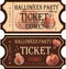 Halloween party tickets Halloween Party Vintage cinema ticket concert and festival event, movie theater coupon Poster