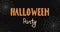 Halloween party vector banner. Hand drawn letters for 31 of october. Colorful lettering on the black background with web