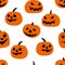 Halloween party wallpaper  vector illustration, happy pumpkin icon isolated, scary pumpkin vector