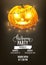 Halloween patry poster design advertisement, realistic pumpkin