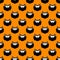 Halloween pattern with black owls and orange background