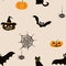 Halloween pattern of different elements