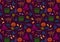 Halloween pattern. Holiday related objects. Witches accessory set. Trick or treat wallpaper. Kids background