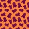 Halloween pattern. Vector seamless background with spooky ghosts. Doodle style