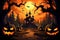 Halloween photo booth background - Haunting Harvest Hues