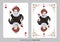 Halloween playing cards. Hearts Queen. Lady wearing old clothes holding a glass of wine. Vampire holding bloody heart with evil