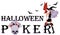 Halloween poker banner with skull