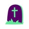 Halloween pop culture terror tombstone icon single