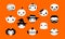 Halloween pop culture terror vector emoji icons set