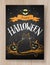 Halloween postcard color chalked design