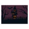 halloween postcard with gloomy castle