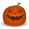 Halloween poster with cutted pumpkin Jack Lantern.