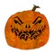 Halloween poster with cutted pumpkin Jack Lantern.