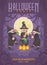 Halloween poster with three wicked old witches brewing a potion.